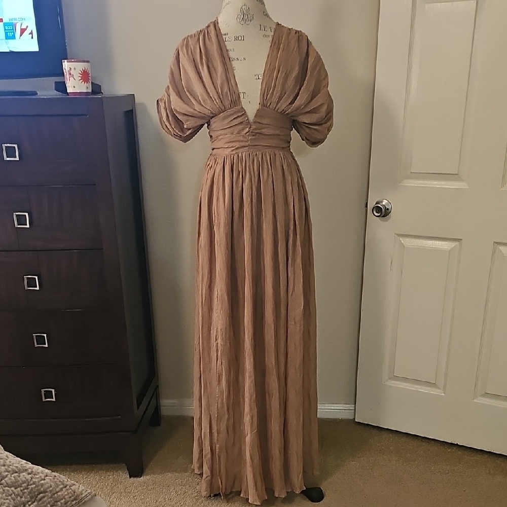 Elegant Brown Evening Gown